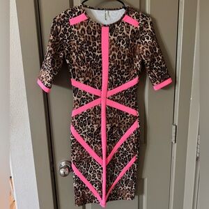 Leopard Print Dress with Pink Accents